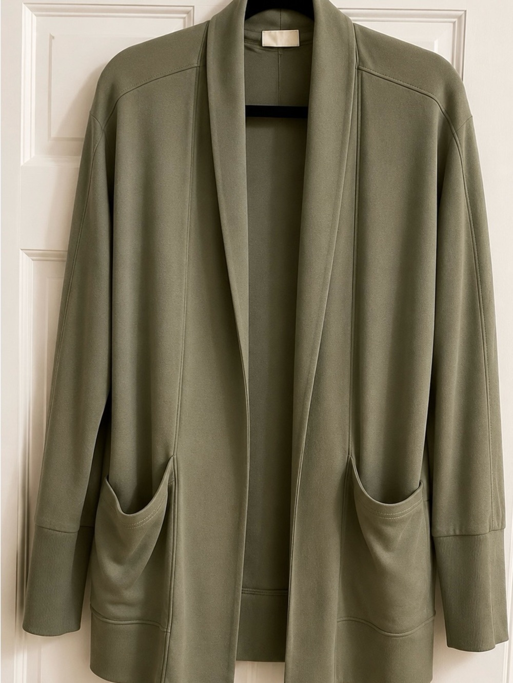 Olive Green Open Front Cardigan
